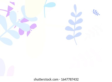 Light Multicolor vector doodle layout with leaves. A vague abstract illustration with leaves in doodles style. Brand new style for your business design.