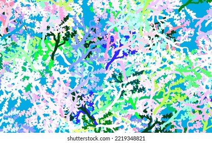 Light Multicolor vector doodle layout with leaves, branches. Doodle illustration of leaves and branches in Origami style. Pattern for heads of websites, designs.