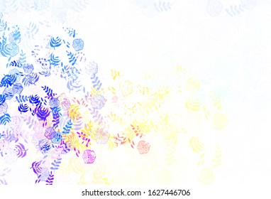 Light Multicolor vector doodle pattern with leaves, flowers. Modern abstract illustration with leaves and flowers. New template for your design.