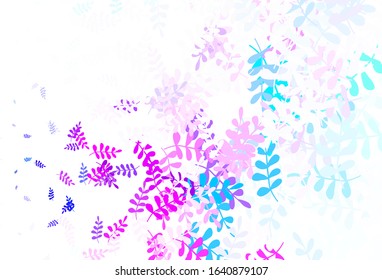 Light Multicolor vector doodle pattern with leaves. Colorful abstract illustration with leaves in doodle style. New template for your design.