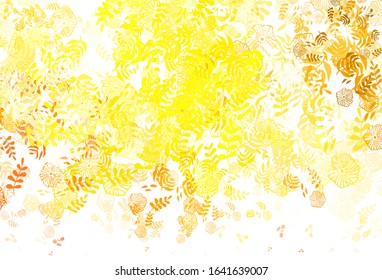 Light Multicolor vector doodle pattern with leaves. Decorative illustration with doodles on abstract template. Colorful pattern for kid's books.