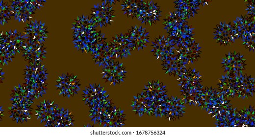 Light Multicolor vector doodle pattern with flowers. Illustration with abstract colorful flowers with gradient. Colorful pattern for spring parties.