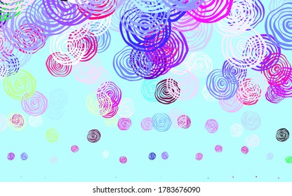 Light Multicolor vector doodle pattern with roses. Shining colored illustration with flowers. Pattern for heads of websites, designs.