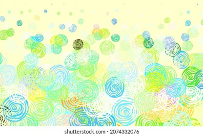 Light Multicolor vector doodle pattern with roses. Colorful illustration with flowers in doodle style. Elegant pattern for your brand book.