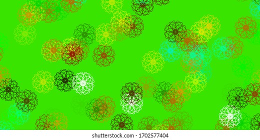 Light Multicolor vector doodle template with flowers. Gradient colorful abstract flowers on simple background. Smart design for leaflets, books.