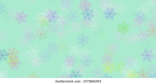 Light multicolor vector doodle template with flowers. Colorful flowers in natural style on simple background. Smart design for leaflets, books.