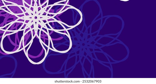 Light Multicolor vector doodle template with flowers. Colorful flowers in natural style on simple background. Colorful pattern for spring parties.