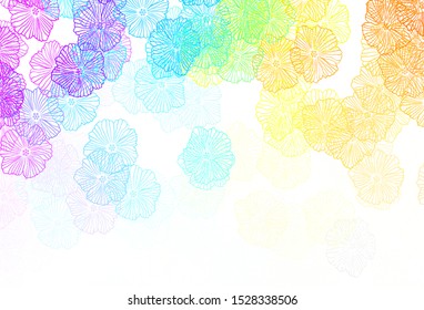 Light Multicolor vector doodle texture with leaves. Modern abstract illustration with flowers. Colorful pattern for kid's books.