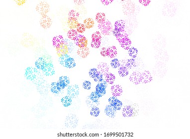 Light Multicolor vector doodle texture with leaves. Colorful illustration in doodle style with leaves. Colorful pattern for kid's books.