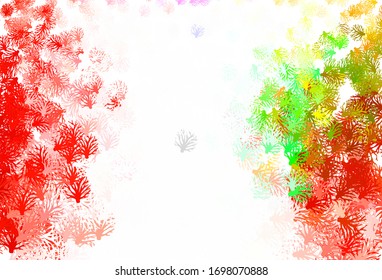 Light Multicolor vector elegant background with leaves. Colorful abstract illustration with leaves in doodle style. Pattern for heads of websites, designs.