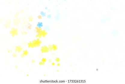 Light Multicolor vector elegant background with flowers. Flowers with gradient on white background. Brand new design for your business.