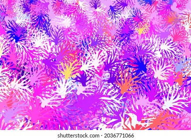 Light Multicolor vector elegant background with branches. Colorful illustration in doodle style with leaves, branches. New design for your business.