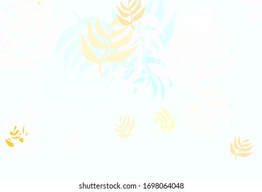 Light Multicolor vector elegant pattern with leaves. leaves on elegant natural pattern with gradient. Pattern for wallpapers, coloring books.