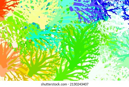 Light Multicolor vector elegant pattern with leaves, branches. Decorative design in Indian style on white background. Elegant pattern for your brand book.