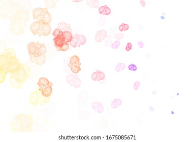 Light Multicolor vector elegant template with flowers. Sketchy doodle flowers on white background. New template for your brand book.