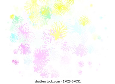 Light Multicolor vector elegant template with leaves. Doodle illustration of leaves and branches in Origami style. A new texture for your wallpaper design.