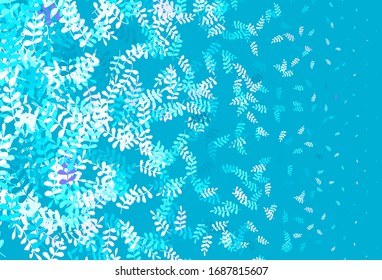 Light Multicolor vector elegant wallpaper with leaves. Shining colored illustration with leaves in doodle style. Doodle design for your web site.