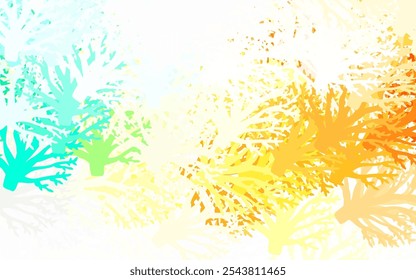 Light Multicolor vector elegant wallpaper with leaves, branches. Glitter abstract illustration with leaves and branches. Doodle design for your web site.