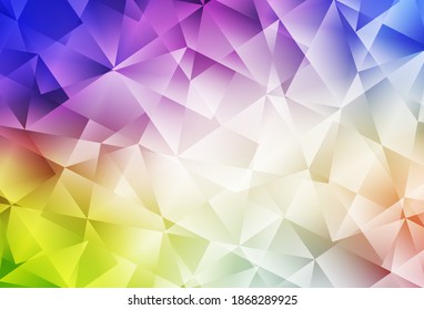 Light Multicolor vector gradient triangles pattern. Triangular geometric sample with gradient.  Polygonal design for your web site.