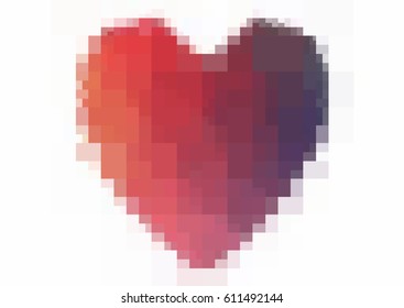 Light Multicolor vector heart isolated on white background. Geometric rumpled rectangular low poly origami style gradient graphic illustration. Polygonal design for your business.