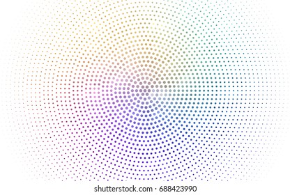 Light Multicolor vector illustration which consist of circles. Dotted gradient design for your business. Creative geometric background in halftone style with colored spots.