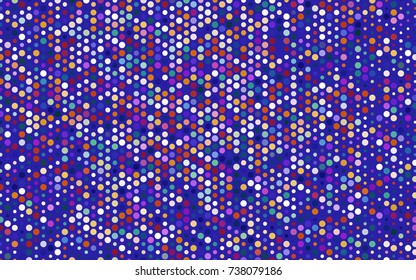 Light Multicolor vector illustration which consist of circles. Dotted gradient design for your business. Creative geometric background in halftone style with colored spots.