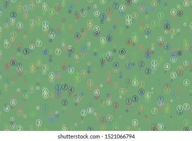 Light Multicolor vector layout with algebra elements. Colored mathematic signs with gradient on white background. Pattern for school, grammar websites.