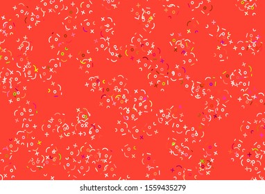 Light Multicolor vector layout with algebra elements. Abstract illustration with colored algebra signs. Pattern for ad, booklets, leaflets of education.