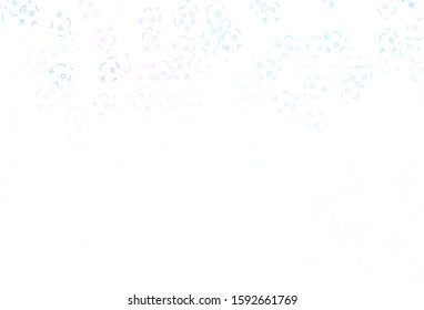 Light Multicolor vector layout with algebra elements. Illustration with Numeral symbols on abstract template. Pattern for posters, banners of math books.