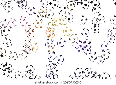 Light Multicolor vector layout with algebra elements. Shining colorful illustration with isolated Digit signs. Template for landing page of typography.