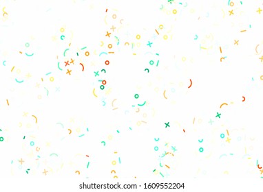 Light Multicolor vector layout with algebra elements. Colored mathematic signs with gradient on white background. Template for landing page of typography.