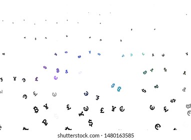 Light Multicolor vector layout with banking symbols. Modern abstract illustration with symbols of digital money. Pattern for bank ads, posters, banners.