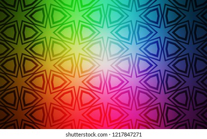 Light Multicolor vector layout with bright stars. Stars on blurred abstract background with gradient. Pattern for new year ad, booklets.