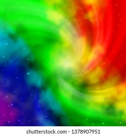 Light Multicolor vector layout with bright stars. Modern geometric abstract illustration with stars. Best design for your ad, poster, banner.