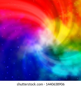 Light Multicolor vector layout with bright stars. Colorful illustration in abstract style with gradient stars. Best design for your ad, poster, banner.