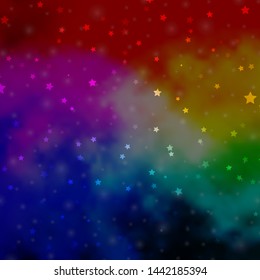 Light Multicolor vector layout with bright stars. Colorful illustration with abstract gradient stars. Design for your business promotion.