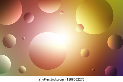 Light Multicolor vector layout with circle shapes. Blurred decorative design in abstract style with bubbles. Pattern can be used for futuristic ad, booklets.
