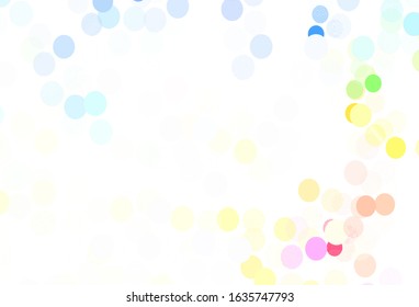 Light Multicolor vector layout with circle shapes. Blurred decorative design in abstract style with bubbles. Pattern for ads, leaflets.