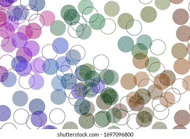 Light Multicolor vector layout with circle shapes. Blurred bubbles on abstract background with colorful gradient. Design for poster, banner of websites.