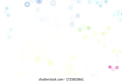 Light Multicolor vector layout with circle shapes. Glitter abstract illustration with blurred drops of rain. Design for your business advert.
