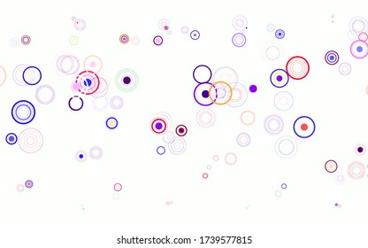 Light Multicolor vector layout with circle shapes. Glitter abstract illustration with blurred drops of rain. New template for your brand book.