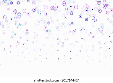 Light Multicolor vector layout with circle shapes. Blurred bubbles on abstract background with colorful gradient. Pattern for futuristic ad, booklets.