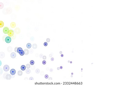 Light Multicolor vector layout with circle shapes. Glitter abstract illustration with blurred drops of rain. New template for your brand book.