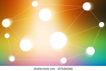 Light Multicolor vector layout with circles, lines. Modern abstract colorful illustration with spheres and lines. Pattern can be used for futuristic ad, booklets.