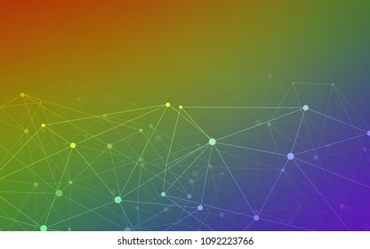 Light Multicolor vector layout with circles, lines. Modern abstract colorful illustration with spheres and lines. Pattern can be used as texture of wallpapers.