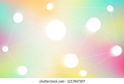 Light Multicolor vector layout with circles, lines. Illustration with set of colorful abstract circles and lines. Pattern can be used for ads, leaflets.