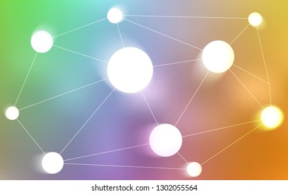 Light Multicolor vector layout with circles, lines. Design with connection of dots and lines on colorful background. Beautiful design for your business advert.