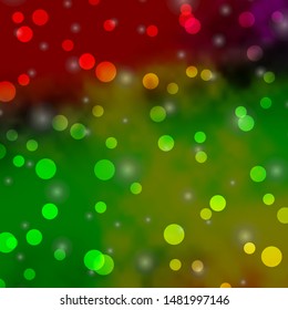 Light Multicolor vector layout with circles, stars. Illustration with set of colorful abstract spheres, stars. New template for a brand book.