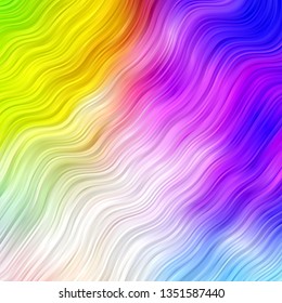 Light Multicolor vector layout with circular arc. Bright sample with colorful bent lines, shapes. Pattern for ads, commercials.
