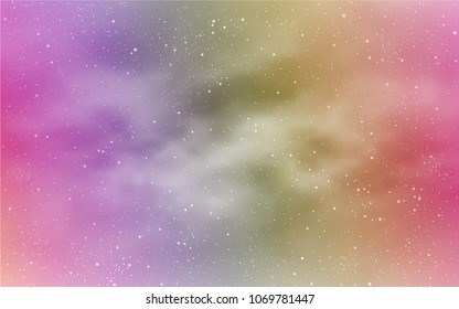 Light Multicolor vector layout with cosmic stars. Glitter abstract illustration with colorful cosmic stars. Pattern for astronomy websites.